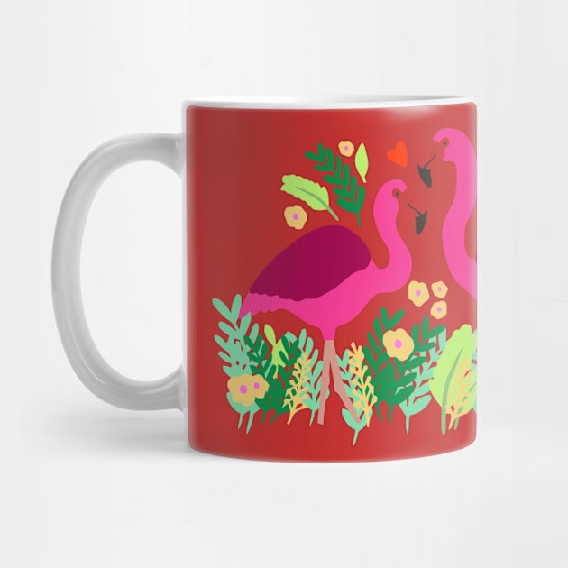 Flamingos In Love by RedLineStore